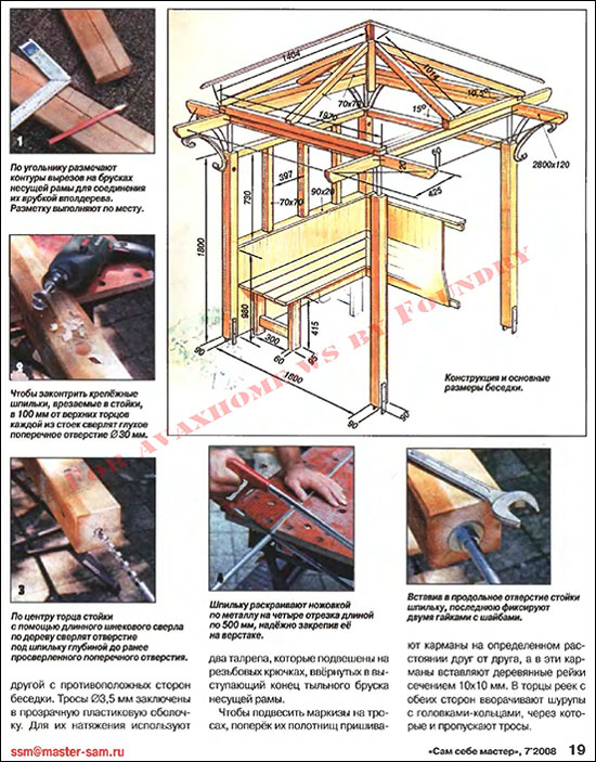 ابعاد ساخت آلاچیق چوبی