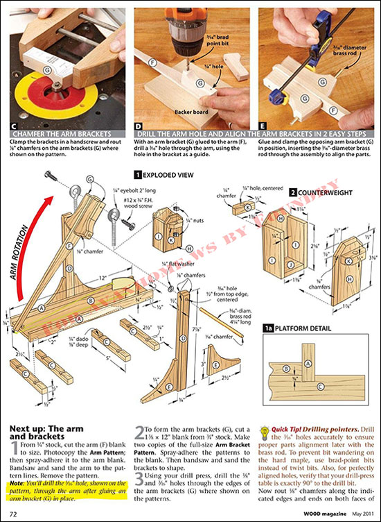 دانلود طرح و نقشه اسباب بازی چوبی منجنیق