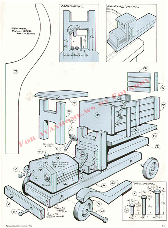 نقشه ساخت ماشین اسباب بازی چوبی